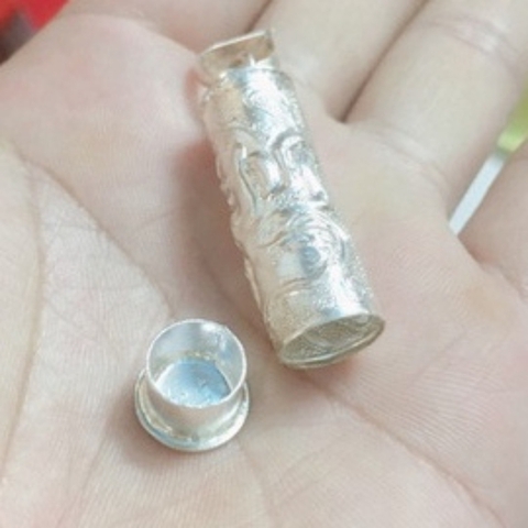 Mặt dây chuyền đựng bùa, xá lợi phật bằng bạc ta nguyên chất cho Nam Nữ mã N300L500