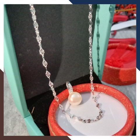 Mặt dây chuyền ngọc trai bạc dáng móc câu cho nữ đẹp mã K27TD910