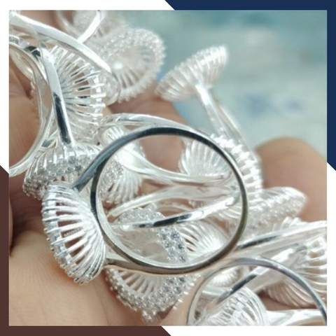 Nhẫn bạc đính ngọc trai thật 10-11mm mặt tròn đính đá cho nữ đẹp mã K85TD1011