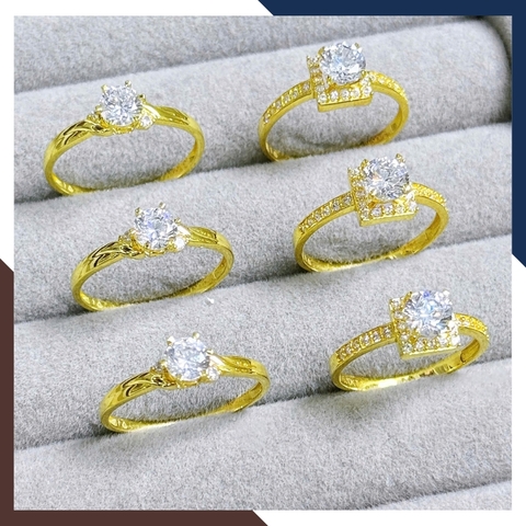 Nhẫn Cầu Hôn, Nhẫn Vàng Nữ Đính Đá NVN183 | Vàng Tây 10k