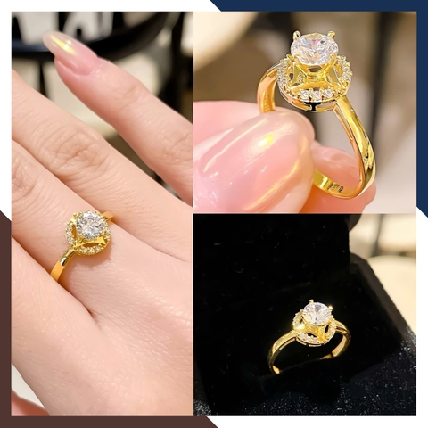 Nhẫn Cầu Hôn, Nhẫn Vàng Nữ Đính Đá NVN183 | Vàng Tây 10k