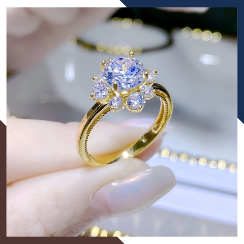 Nhẫn Cầu Hôn, Nhẫn Vàng Nữ Đính Đá NVN183 | Vàng Tây 10k