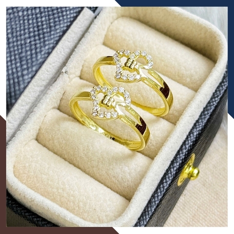 Nhẫn Cầu Hôn Vàng Tây, Nhẫn Vàng Nữ 10k Hình Trái Tim Đẹp NVN172