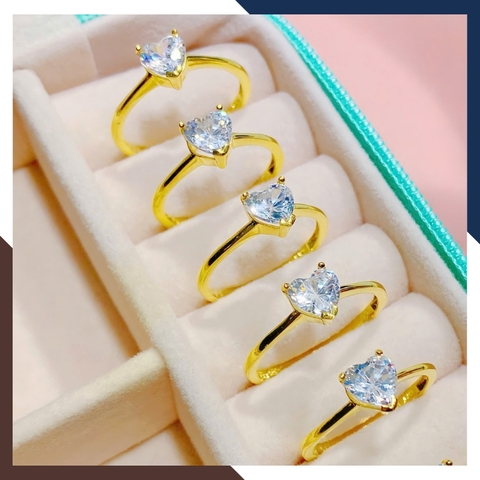 Nhẫn Cầu Hôn Vàng Tây, Nhẫn Vàng Nữ 10k Hình Trái Tim Đẹp NVN172