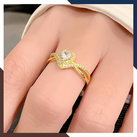 Nhẫn Cầu Hôn Vàng Tây, Nhẫn Vàng Nữ 10k Hình Trái Tim Đẹp NVN172