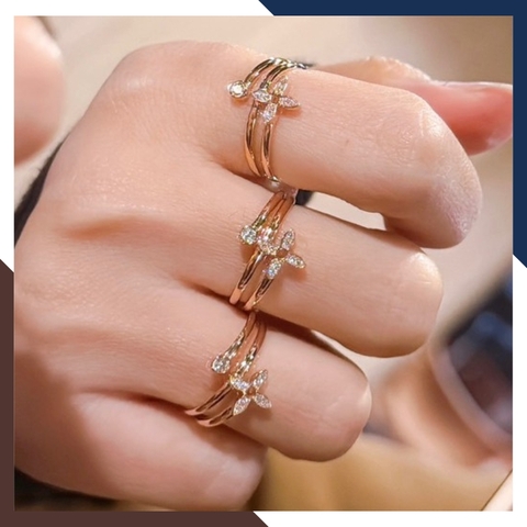 Nhẫn Cỏ 4 Lá Vàng 18k Nhiều Mẫu Cho Nữ NVN213