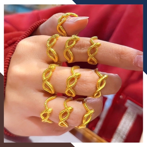 Nhẫn Hình Con Rắn Vàng Ta 24k 9999 Cho Nữ Mã NVN60