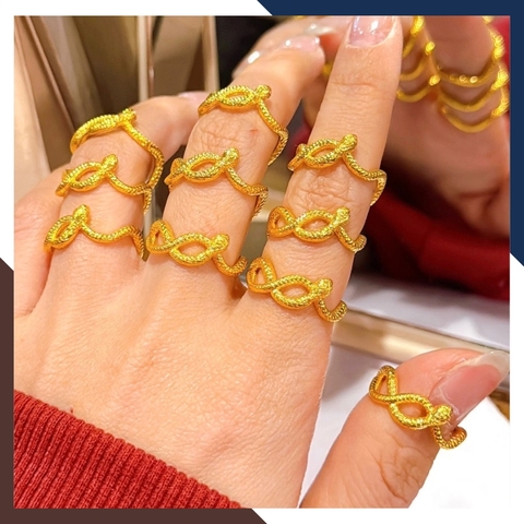 Nhẫn Hình Con Rắn Vàng Ta 24k 9999 Cho Nữ Mã NVN60