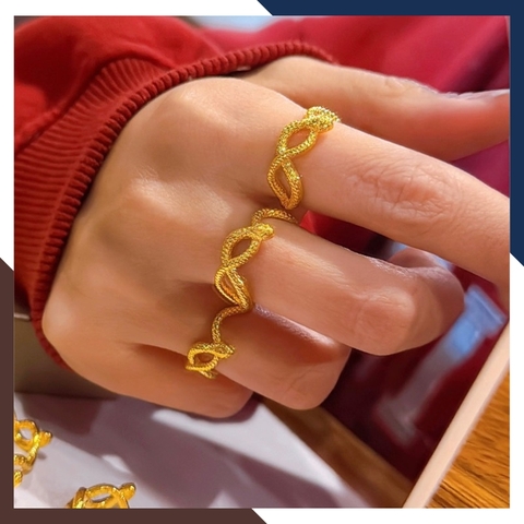 Nhẫn Hình Con Rắn Vàng Ta 24k 9999 Cho Nữ Mã NVN60