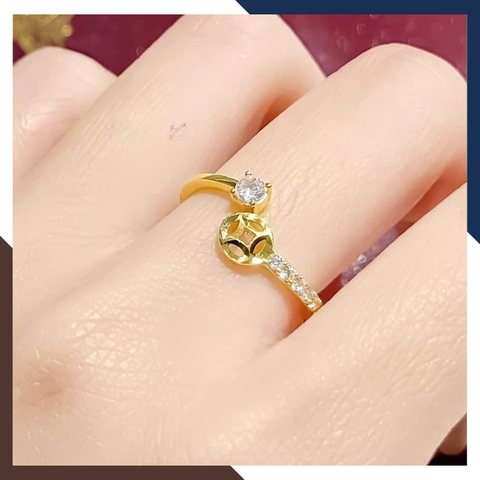 Nhẫn Kim Tiền Tài Lộc Bằng Vàng Tây 10k Nhiều Mẫu Mới 2025 Mã NVN73