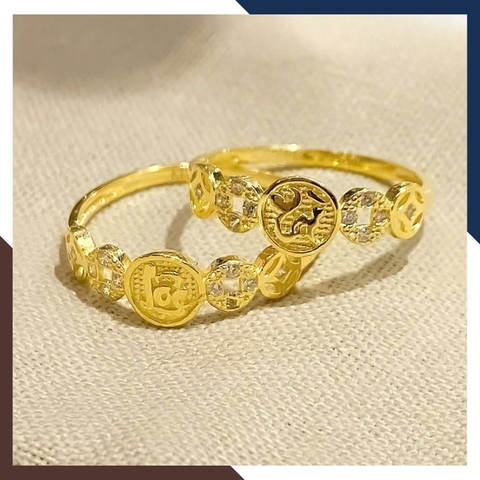 Nhẫn Kim Tiền Tài Lộc Bằng Vàng Tây 10k Nhiều Mẫu Mới 2025 Mã NVN73