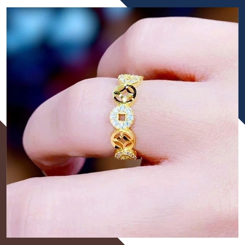 Nhẫn Kim Tiền Tài Lộc Bằng Vàng Tây 10k Nhiều Mẫu Mới 2025 Mã NVN73