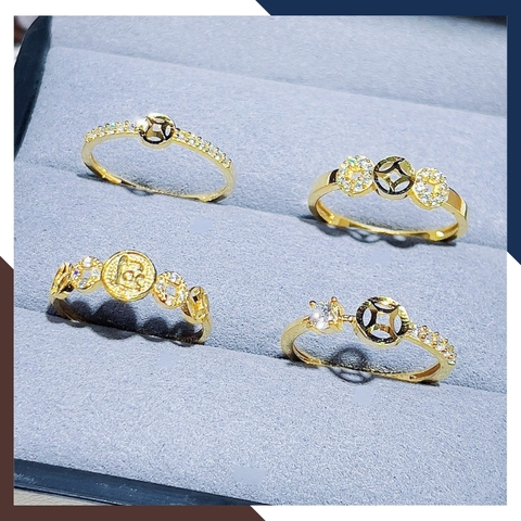 Nhẫn Kim Tiền Tài Lộc Bằng Vàng Tây 10k Nhiều Mẫu Mới 2025 Mã NVN73