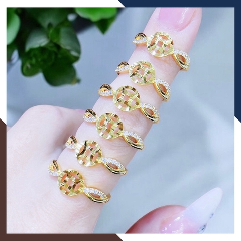Nhẫn Kim Tiền Tài Lộc Bằng Vàng Tây 10k Nhiều Mẫu Mới 2025 Mã NVN73