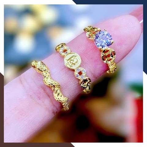 Nhẫn Kim Tiền Tài Lộc Bằng Vàng Tây 10k Nhiều Mẫu Mới 2025 Mã NVN73