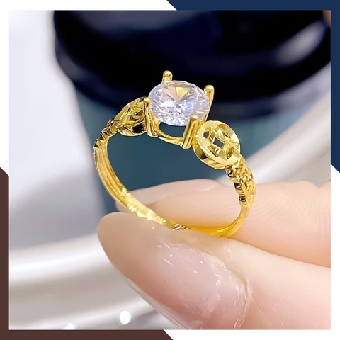 Nhẫn Kim Tiền Tài Lộc Bằng Vàng Tây 10k Nhiều Mẫu Mới 2025 Mã NVN73