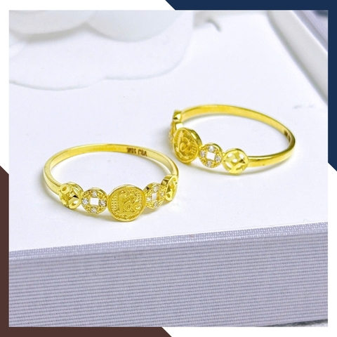 Nhẫn Kim Tiền Tài Lộc Bằng Vàng Tây 10k Nhiều Mẫu Mới 2025 Mã NVN73