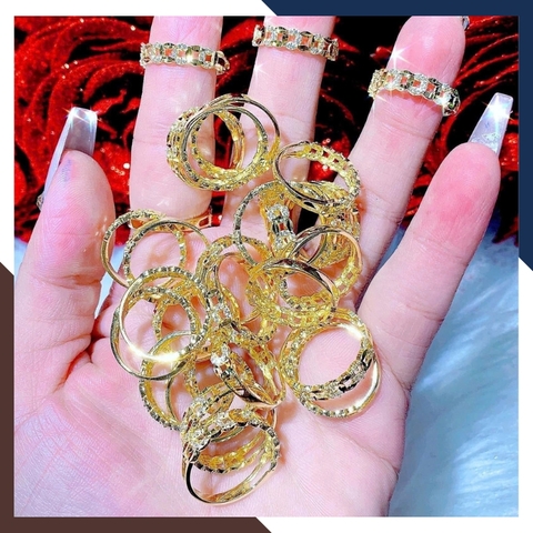 Nhẫn Kim Tiền Tài Lộc Bằng Vàng Tây 10k Nhiều Mẫu Mới 2025 Mã NVN73