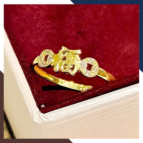 Nhẫn Kim Tiền Tài Lộc Bằng Vàng Tây 10k Nhiều Mẫu Mới 2025 Mã NVN73