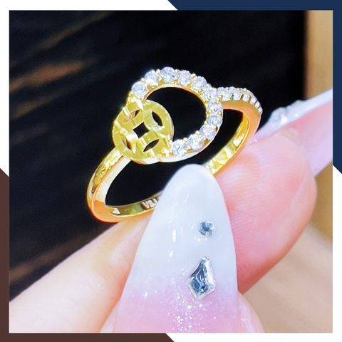 Nhẫn Kim Tiền Tài Lộc Bằng Vàng Tây 10k Nhiều Mẫu Mới 2025 Mã NVN73