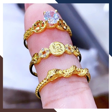 Nhẫn Kim Tiền Tài Lộc Bằng Vàng Tây 10k Nhiều Mẫu Mới 2025 Mã NVN73