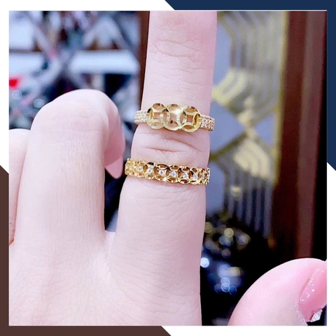 Nhẫn Kim Tiền Tài Lộc Bằng Vàng Tây 10k Nhiều Mẫu Mới 2025 Mã NVN73