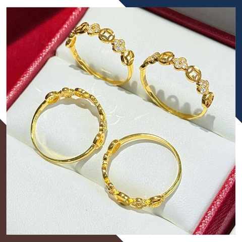 Nhẫn Kim Tiền Vàng 10K NVN396 – Thu Hút Tài Lộc, May Mắn và Thịnh Vượng