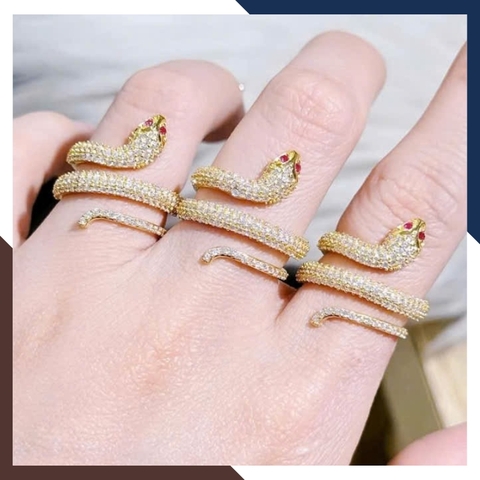 Nhẫn Rắn Vàng Tây 10k Cho Nữ Tuổi Tỵ NVN40 | Vàng 416