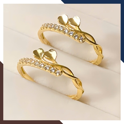 Nhẫn vàng nữ 10K NVN383 – Bst 4 mẫu nhẫn mảnh, phối layering đẹp