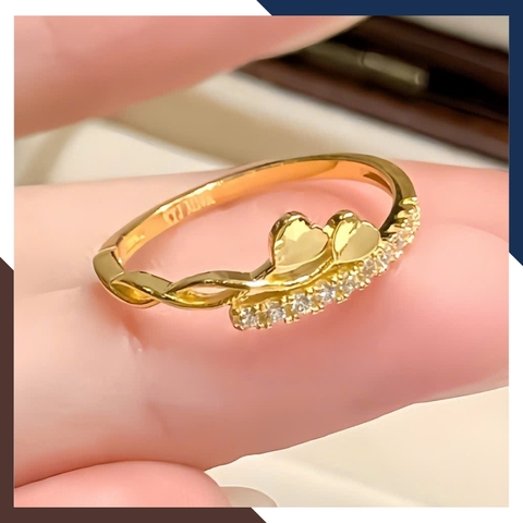 Nhẫn vàng nữ 10K NVN383 – Bst 4 mẫu nhẫn mảnh, phối layering đẹp