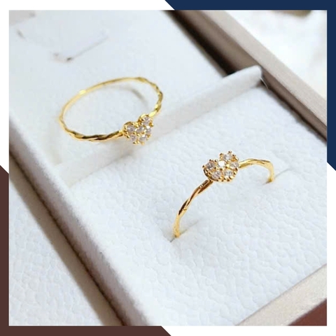 Nhẫn Vàng Tây Nữ 10K NVN366 – BST 4 Mẫu Nhẫn Mảnh, Layering Đẹp, Giá Dưới 2 Triệu