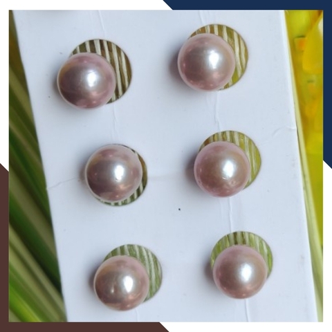 Viên ngọc trai edison nuôi nước ngọt màu tím 10mm - 11mm chưa khoan lỗ, độ bóng 5A không vết sinh trưởng.