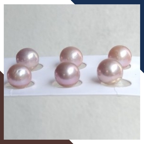 Viên ngọc trai edison nuôi nước ngọt màu tím 10mm - 11mm chưa khoan lỗ, độ bóng 5A không vết sinh trưởng.