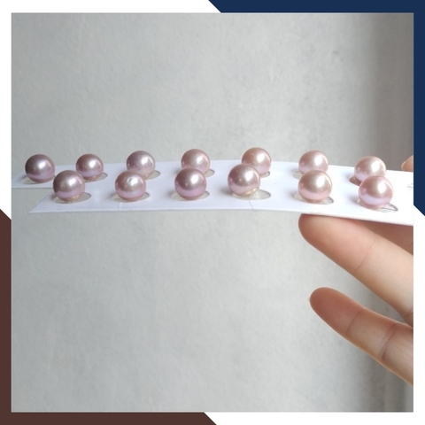 Viên ngọc trai edison nuôi nước ngọt màu tím 10mm - 11mm chưa khoan lỗ, độ bóng 5A không vết sinh trưởng.