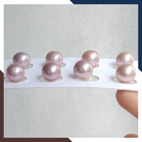 Viên ngọc trai edison nuôi nước ngọt màu tím 10mm - 11mm chưa khoan lỗ, độ bóng 5A không vết sinh trưởng.