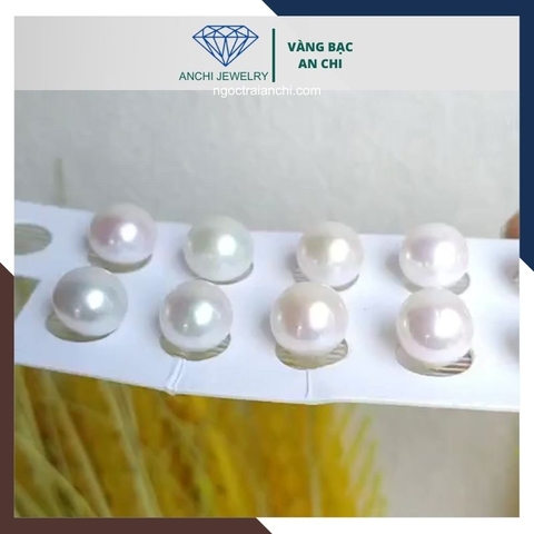 Viên ngọc trai thật nuôi nước ngọt 12mm - 13mm chưa khoan lỗ tròn xoe, độ bóng 5A, không vết sinh trưởng.