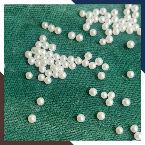 Viên ngọc trai thật nuôi nước ngọt thật tự nhiên size nhí 3mm - 4mm tròn xoe, độ bóng 5A không vết sinh trưởng.