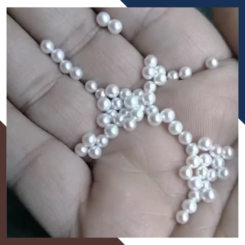 Viên ngọc trai thật nuôi nước ngọt thật tự nhiên size nhí 3mm - 4mm tròn xoe, độ bóng 5A không vết sinh trưởng.