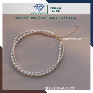 Vòng cổ choker ngọc trai 2 vòng đôi mặc áo dài cho nữ 5689AC400