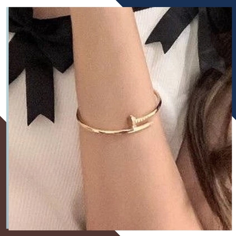 Vòng tay Cartier đinh vàng tây 10k cho nữ đẹp mã TL107