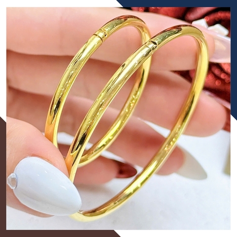 Vòng Tay Vàng Nữ Trơn 10k Bản 3.5mm LTVN191 – Mẫu Trang Sức Tối Giản Sang Trọng