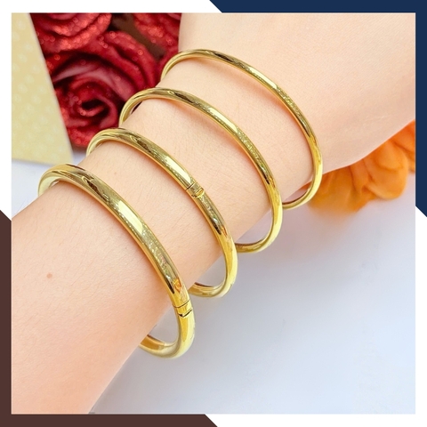 Vòng Tay Vàng Nữ Trơn 10k Bản 3.5mm LTVN191 – Mẫu Trang Sức Tối Giản Sang Trọng