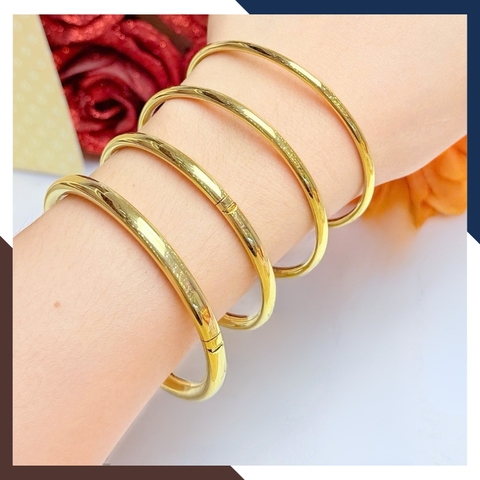 Vòng Tay Vàng Nữ Trơn 10k Bản 3mm Mã LTVN190 – Sang Trọng & Thanh Lịch