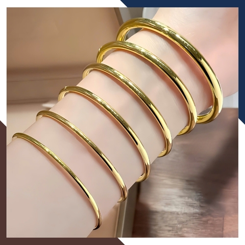 Vòng Tay Vàng Nữ Trơn 10k Bản 3mm Mã LTVN190 – Sang Trọng & Thanh Lịch