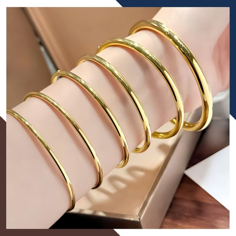 Vòng Tay Vàng Nữ Trơn 10k Bản Mập 4mm LTVN193 – Không Bao Giờ Lỗi Mốt