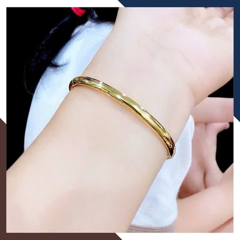 Vòng Tay Vàng Nữ Trơn 10k Bản Mập 4mm LTVN193 – Không Bao Giờ Lỗi Mốt