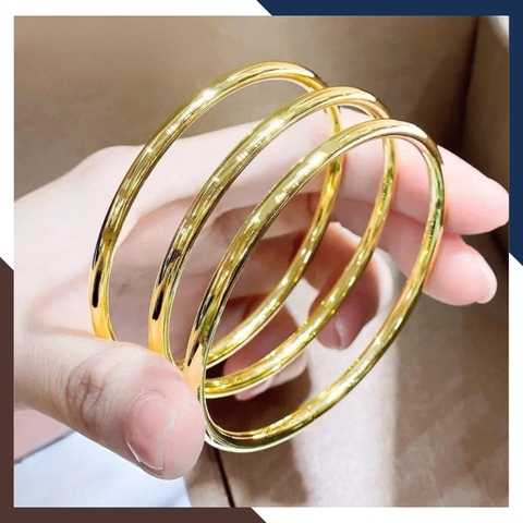 Vòng Tay Vàng Nữ Trơn 10k Bản Mập 4mm LTVN193 – Không Bao Giờ Lỗi Mốt