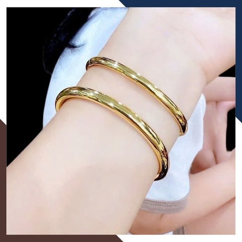 Vòng Tay Vàng Nữ Trơn 10k Bản Mập 4mm LTVN193 – Không Bao Giờ Lỗi Mốt