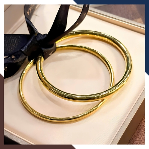 Vòng Tay Vàng Nữ Trơn 10k Bản Mập 5mm LTVN195 – Tinh Giản, Sang Trọng & Thời Thượng