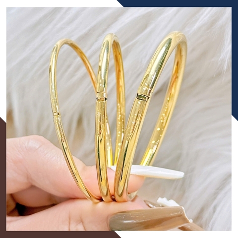 Vòng Tay Vàng Nữ Trơn 10k Bản Mập 5mm LTVN195 – Tinh Giản, Sang Trọng & Thời Thượng